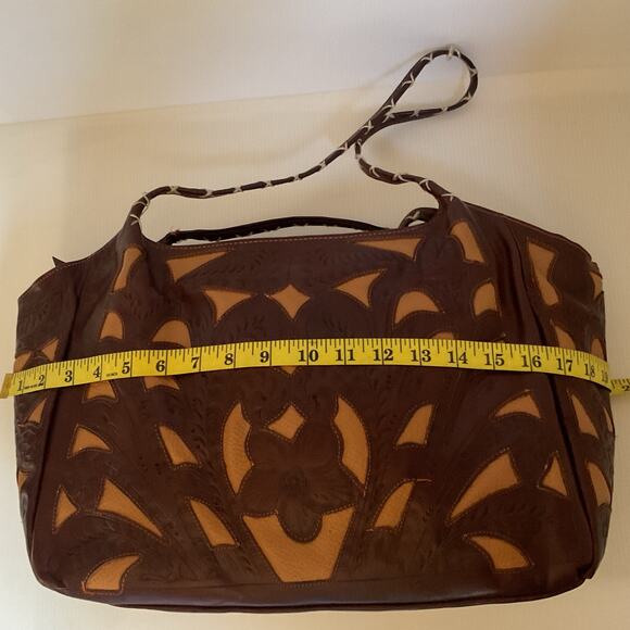 Leather Shoulder Bag Tooled Made in Paraguay by Leathers in Leather - Picture 8 of 13